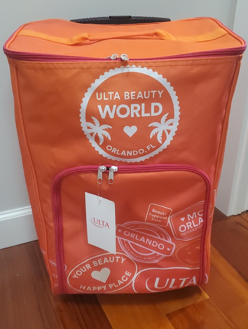 Ulta Beauty Orange Branded Rolling Makeup Case